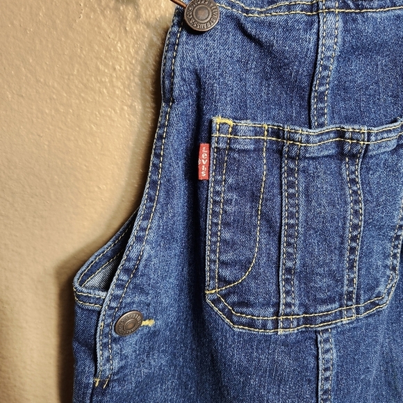 Levi's Kids Dark Wash Denim Bib Shortalls-Size 5 - Picture 3 of 11